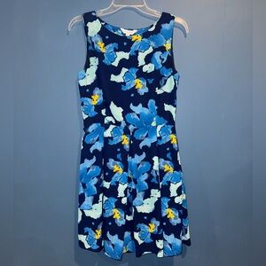 Charming Charlie Blue Floral Fit-and-Flare Dress - size S